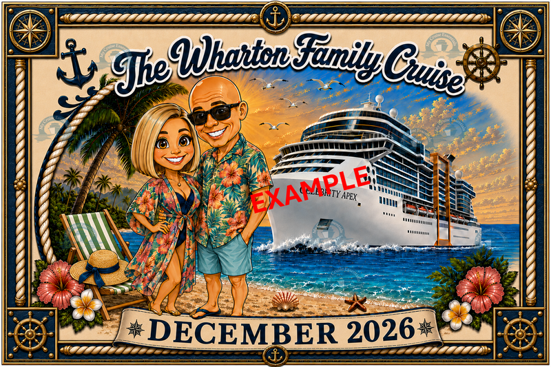Personalised Family Cruise Cabin Door Magnetic Decoration - (Laminated)