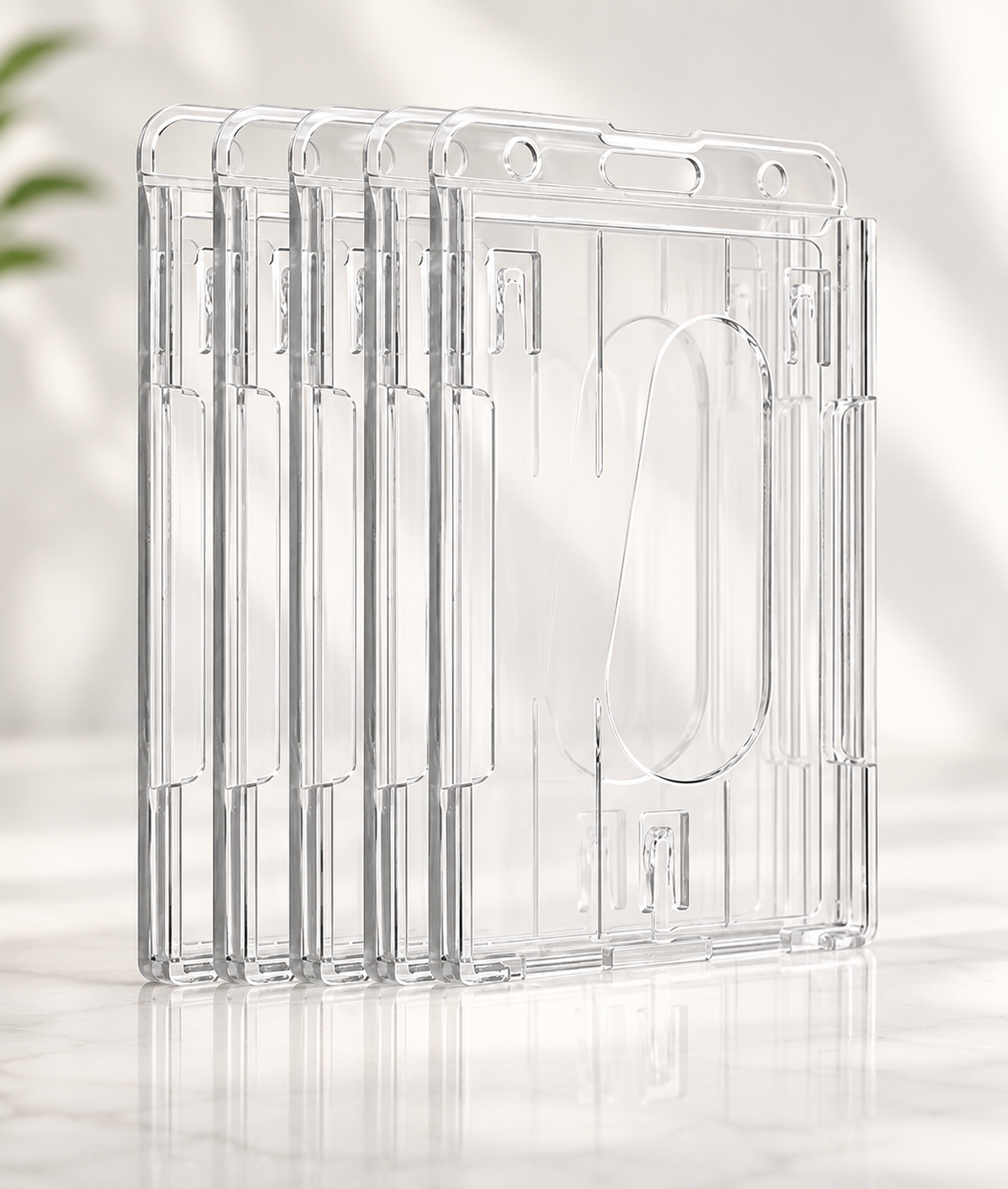 Clear Plastic ID Holders/Lanyard upgrade thumb slider Premium Rigid plastic