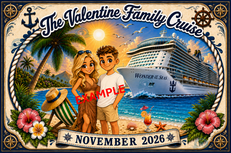 Personalised Family Cruise Cabin Door Magnetic Decoration - (Laminated)