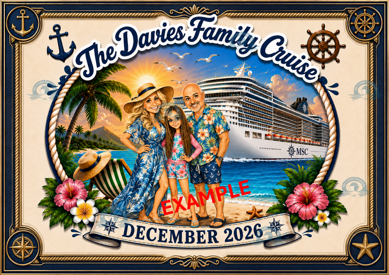Personalised Family Cruise Cabin Door Magnetic Decoration - (Laminated)