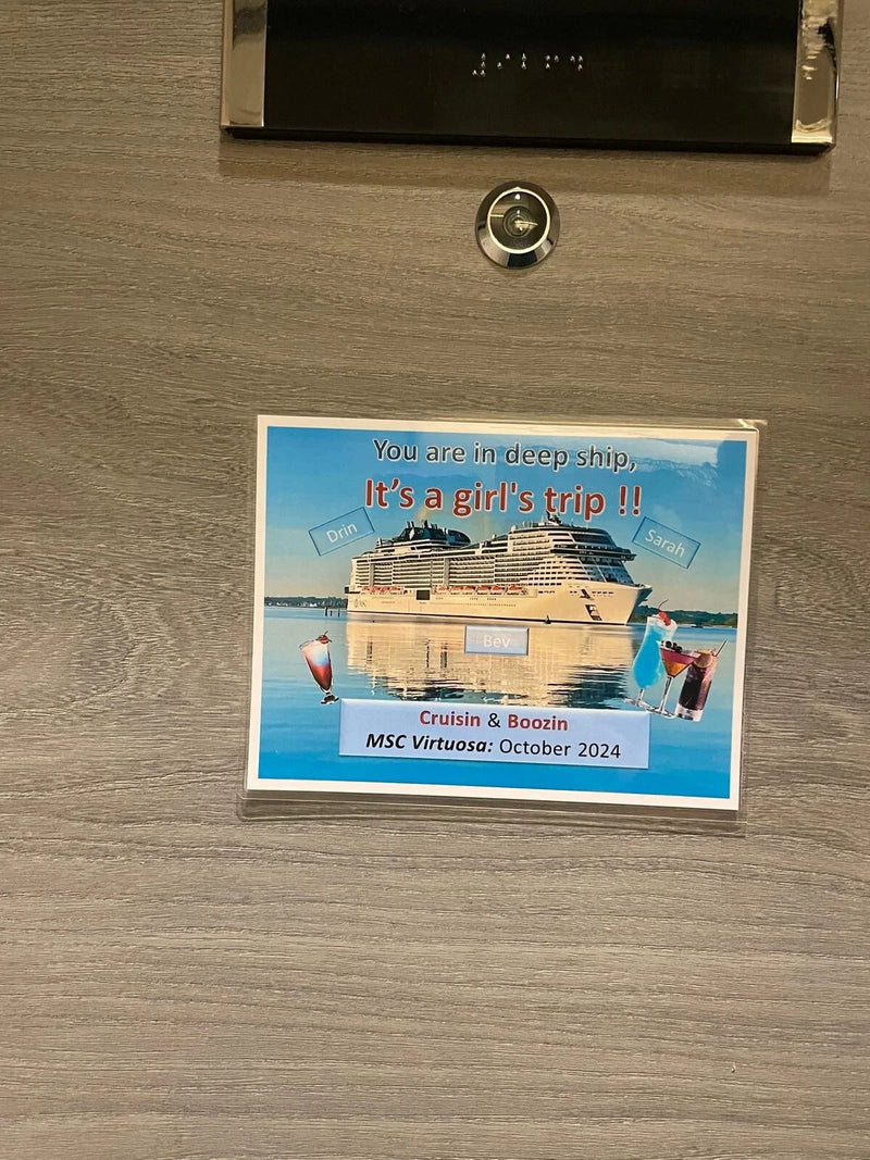 Magnetic Cruise Cabin Door Decoration - "It's a girls trip"- Can be customised (Laminated)