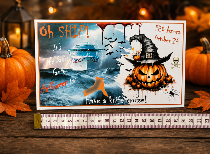 Magnetic Cruise Cabin Door Decoration - "Halloween Trip"- Can be customised (Laminated)