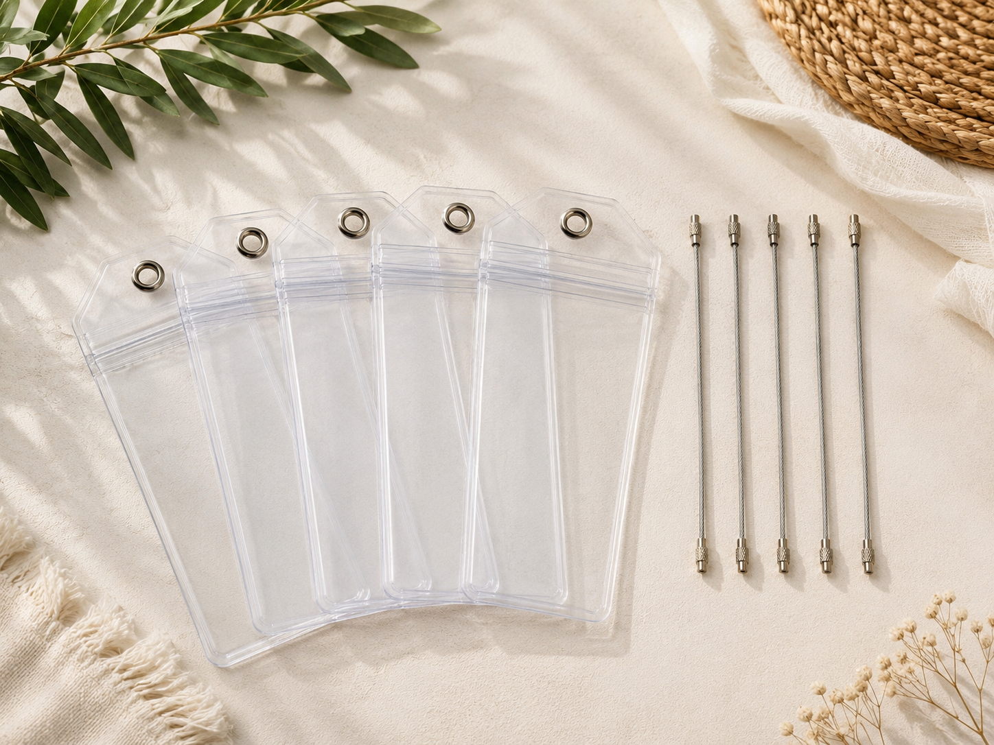 MSC CRUISES Luggage Tag Holder - Clear Waterproof - Zip Seal and Steel Loop
