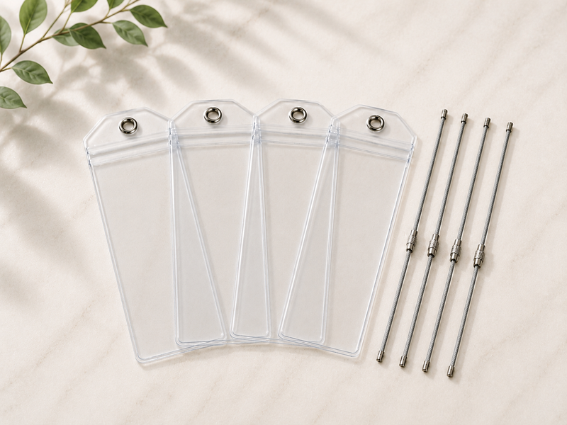 AMBASSADOR CRUISE LINES Luggage Tag Holder - Clear Waterproof - Zip Seal and Steel Loop