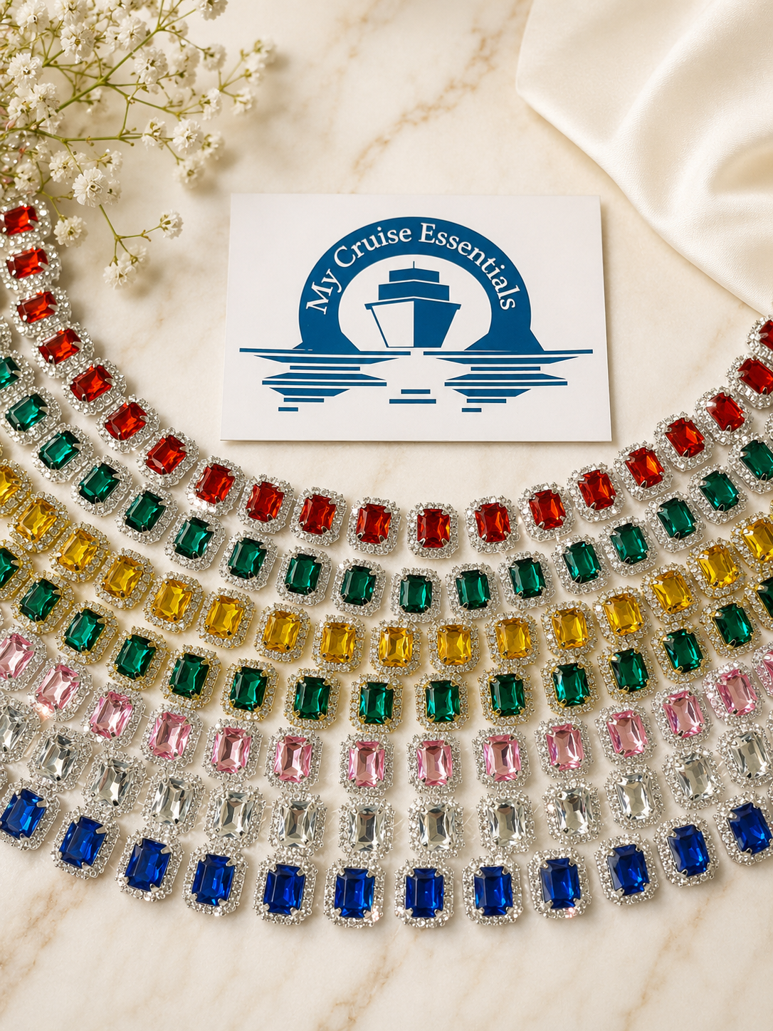 Crystal Tennis Chain Necklace - Formal Night Cruise/Party