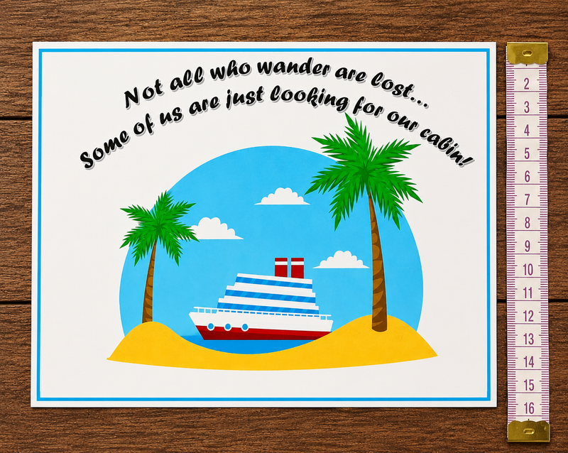 Cruise Cabin Door Decoration Magnetic "Not all who wander are lost" Laminated
