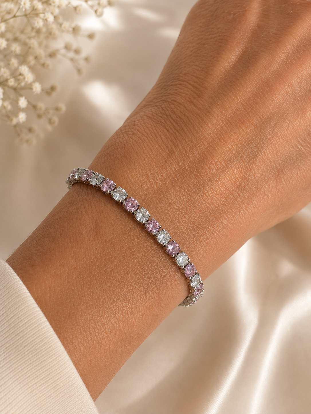 Tennis Bracelet 14K gold-plated stainless steel Diamond Zirconia Fashion Jewellery