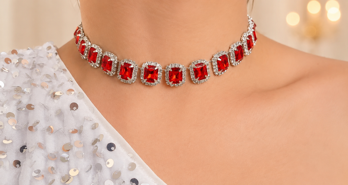Crystal Tennis Chain Necklace - Formal Night Cruise/Party