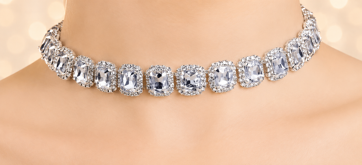 Crystal Tennis Chain Necklace - Formal Night Cruise/Party