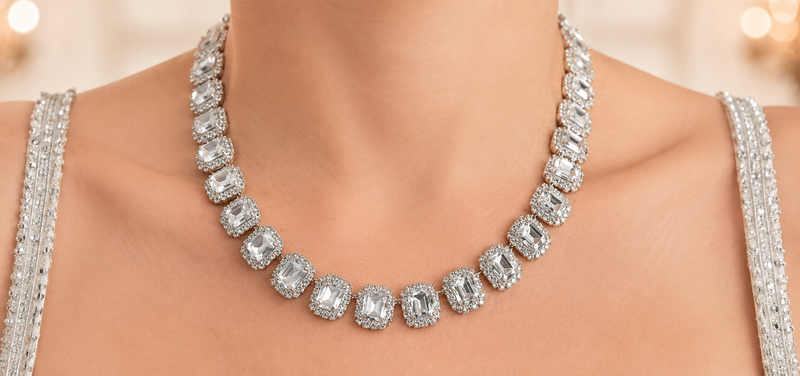 Crystal Tennis Chain Necklace - Formal Night Cruise/Party