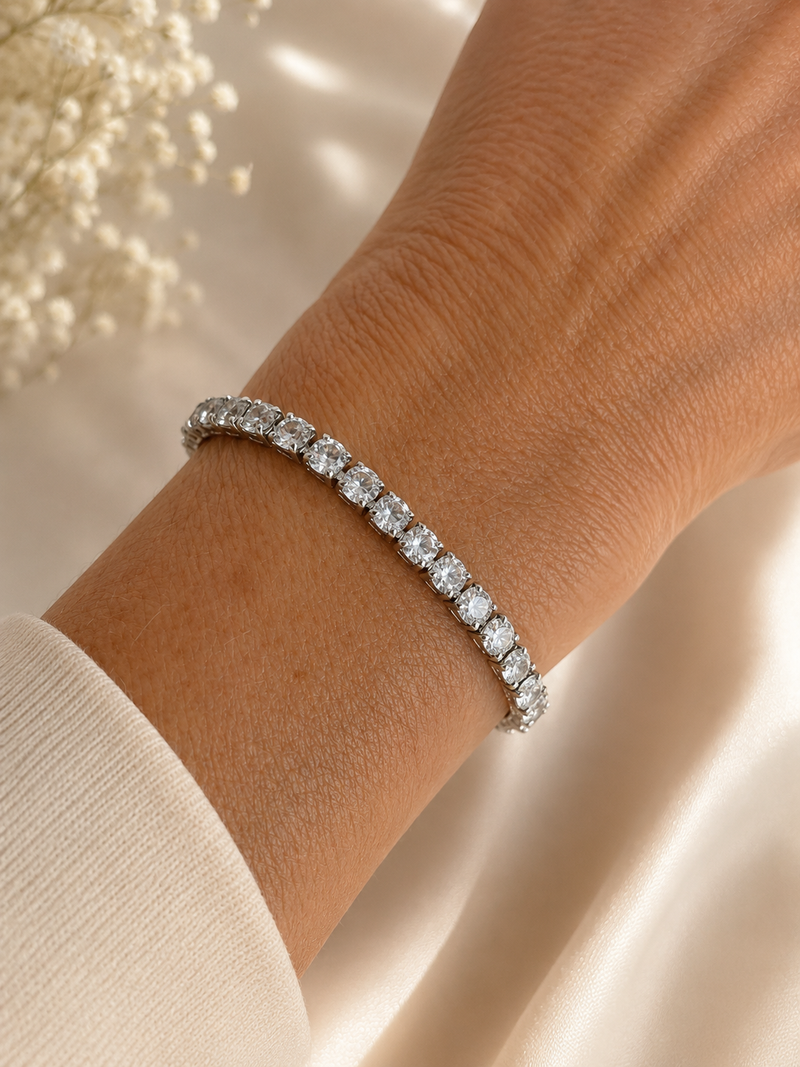 Tennis Bracelet 14K gold-plated stainless steel Diamond Zirconia Fashion Jewellery